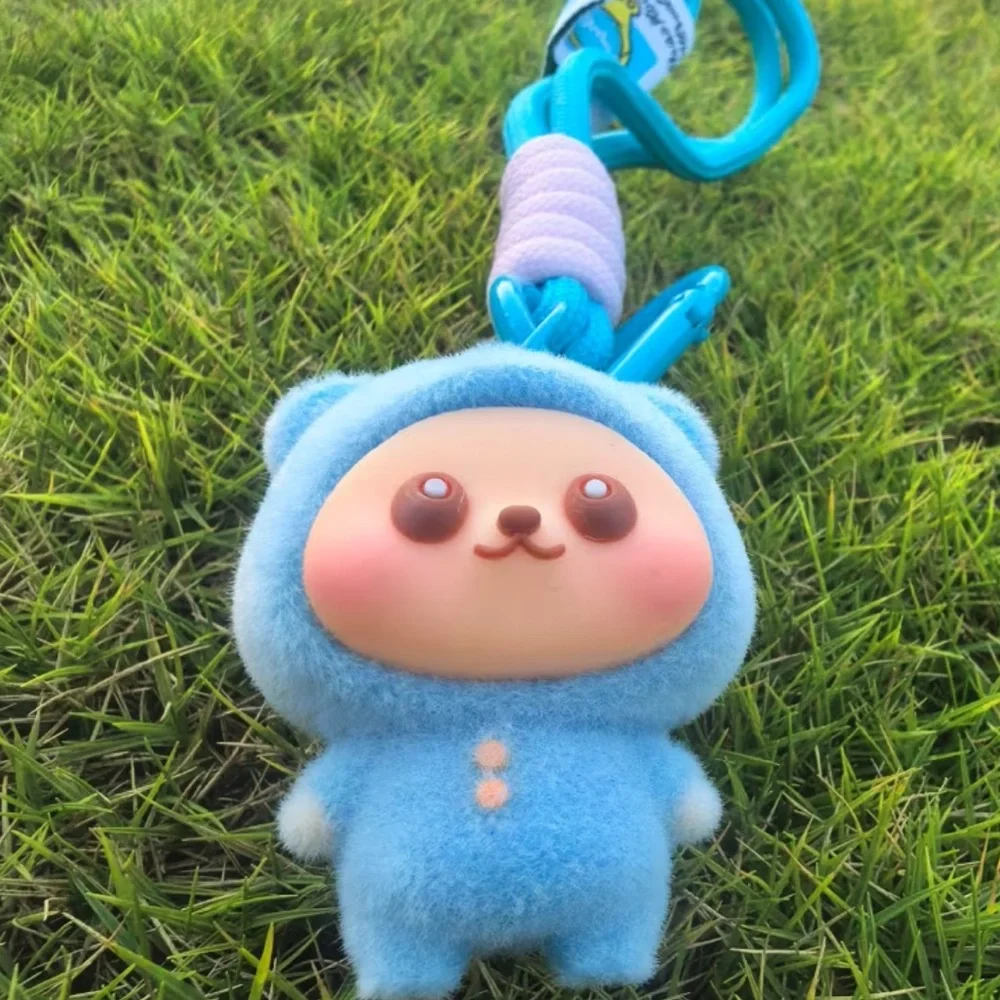 Cute Lububu Style Keychain with Blue Accents